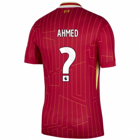 Kandiny Kinder Karim Ahmed #0 Rot Gelb Weiß Heimtrikot Trikot 2024/25 T-Shirt