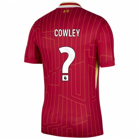 Kandiny Kinder Ryan Cowley #0 Rot Gelb Weiß Heimtrikot Trikot 2024/25 T-Shirt