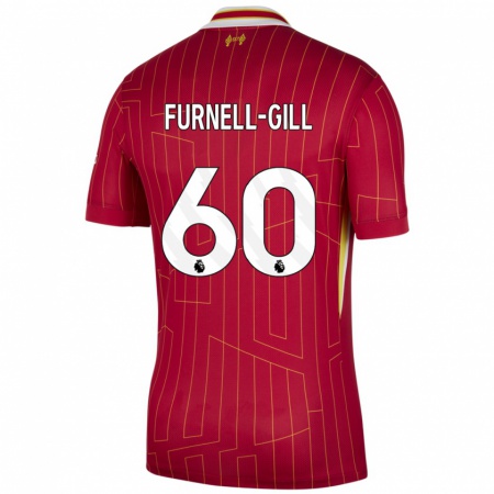 Kandiny Kinder Luca Furnell-Gill #60 Rot Gelb Weiß Heimtrikot Trikot 2024/25 T-Shirt