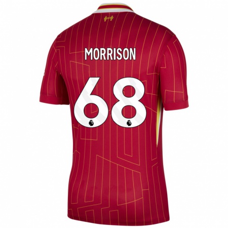 Kandiny Kinder Kieran Morrison #68 Rot Gelb Weiß Heimtrikot Trikot 2024/25 T-Shirt