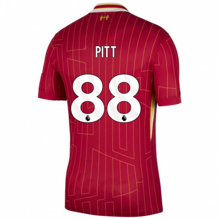 Kandiny Kinder Lucas Pitt #88 Rot Gelb Weiß Heimtrikot Trikot 2024/25 T-Shirt