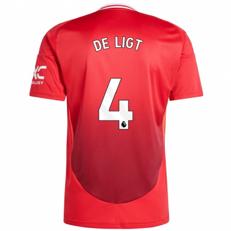 Kandiny Kinder Matthijs De Ligt #4 Hellrot Heimtrikot Trikot 2024/25 T-Shirt