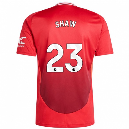 Kandiny Kinder Luke Shaw #23 Hellrot Heimtrikot Trikot 2024/25 T-Shirt