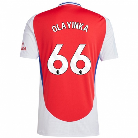 Kandiny Kinder James Olayinka #66 Rot Weiß Heimtrikot Trikot 2024/25 T-Shirt