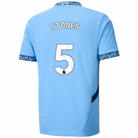 Kandiny Kinder John Stones #5 Marineblau Heimtrikot Trikot 2024/25 T-Shirt