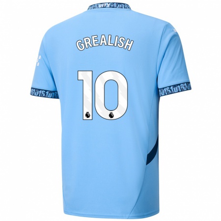 Kandiny Kinder Jack Grealish #10 Marineblau Heimtrikot Trikot 2024/25 T-Shirt