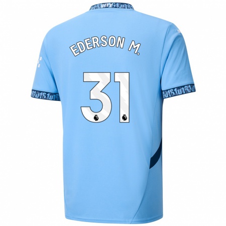 Kandiny Kinder Ederson #31 Marineblau Heimtrikot Trikot 2024/25 T-Shirt