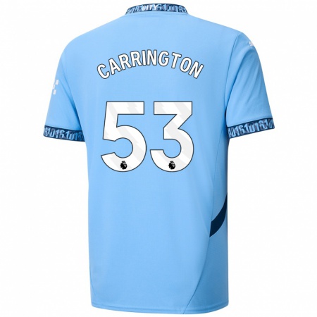 Kandiny Kinder Ezra Carrington #53 Marineblau Heimtrikot Trikot 2024/25 T-Shirt