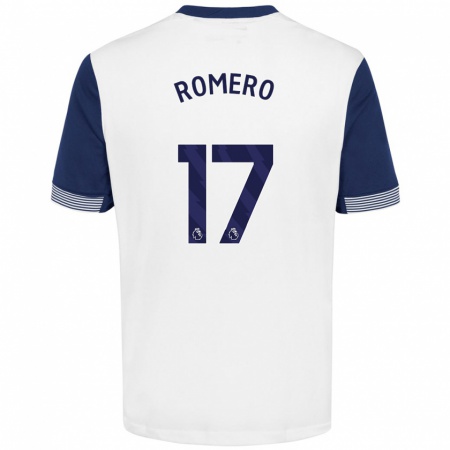 Kandiny Kinder Cristian Romero #17 Weiß Blau Heimtrikot Trikot 2024/25 T-Shirt