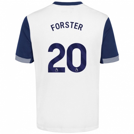 Kandiny Kinder Fraser Forster #20 Weiß Blau Heimtrikot Trikot 2024/25 T-Shirt