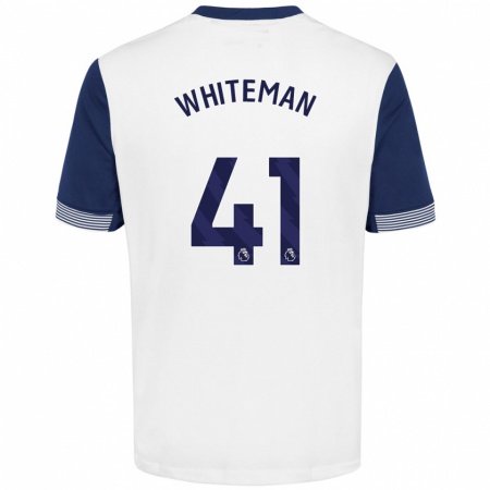 Kandiny Kinder Alfie Whiteman #41 Weiß Blau Heimtrikot Trikot 2024/25 T-Shirt