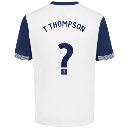 Kandiny Kinder Tynan Thompson #0 Weiß Blau Heimtrikot Trikot 2024/25 T-Shirt