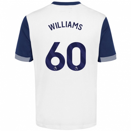 Kandiny Kinder Jaden Williams #60 Weiß Blau Heimtrikot Trikot 2024/25 T-Shirt