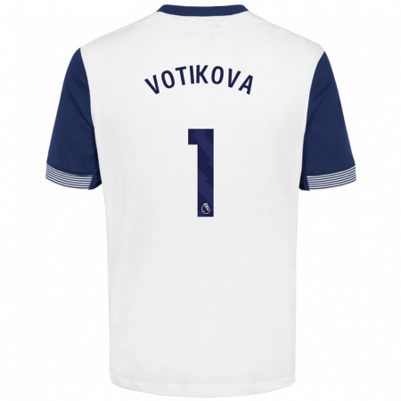 Kandiny Kinder Barbora Votíková #1 Weiß Blau Heimtrikot Trikot 2024/25 T-Shirt