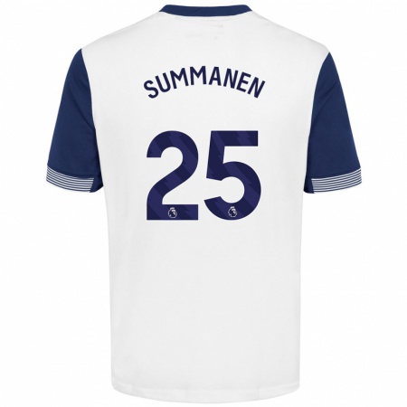 Kandiny Kinder Eveliina Summanen #25 Weiß Blau Heimtrikot Trikot 2024/25 T-Shirt