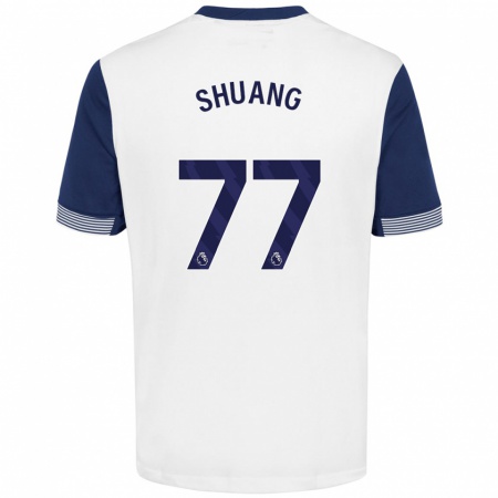 Kandiny Kinder Wang Shuang #77 Weiß Blau Heimtrikot Trikot 2024/25 T-Shirt