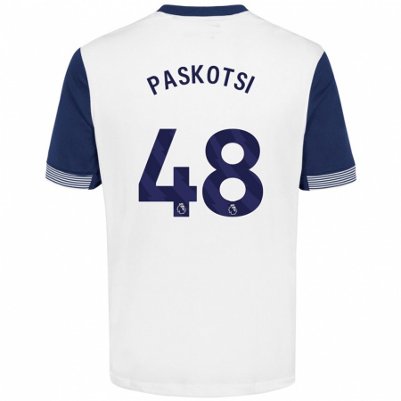 Kandiny Kinder Maksim Paskotsi #48 Weiß Blau Heimtrikot Trikot 2024/25 T-Shirt