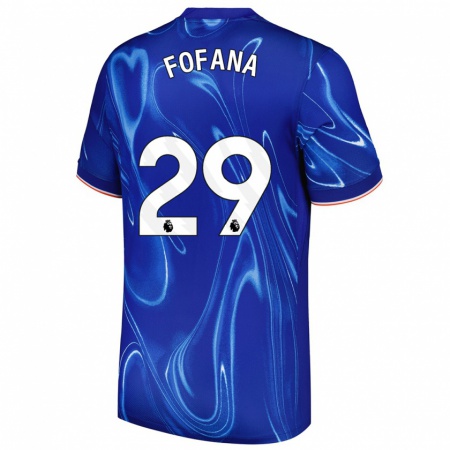 Kandiny Kinder Wesley Fofana #29 Blau Weiß Heimtrikot Trikot 2024/25 T-Shirt