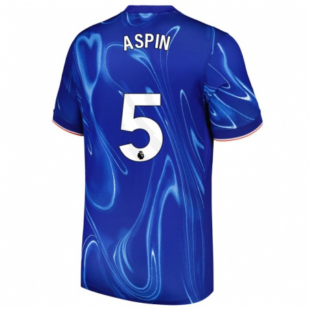 Kandiny Kinder Brooke Aspin #5 Blau Weiß Heimtrikot Trikot 2024/25 T-Shirt