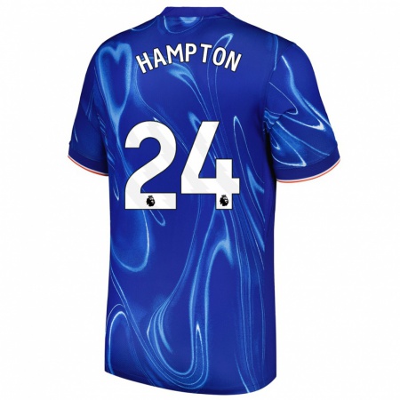 Kandiny Kinder Hannah Hampton #24 Blau Weiß Heimtrikot Trikot 2024/25 T-Shirt