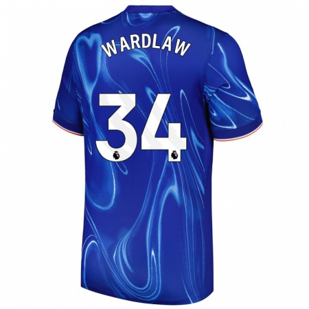 Kandiny Kinder Charlotte Wardlaw #34 Blau Weiß Heimtrikot Trikot 2024/25 T-Shirt