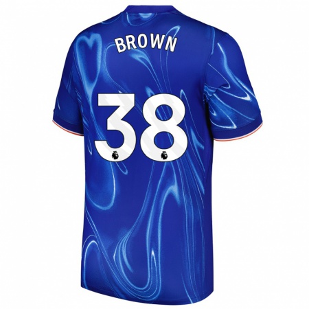 Kandiny Kinder Cerys Brown #38 Blau Weiß Heimtrikot Trikot 2024/25 T-Shirt