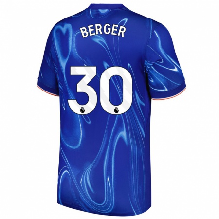 Kandiny Kinder Ann-Katrin Berger #30 Blau Weiß Heimtrikot Trikot 2024/25 T-Shirt