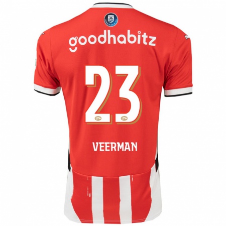 Kandiny Kinder Joey Veerman #23 Rot Weiß Heimtrikot Trikot 2024/25 T-Shirt