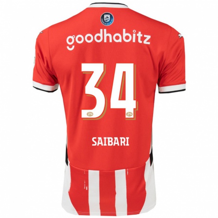 Kandiny Kinder Ismael Saibari #34 Rot Weiß Heimtrikot Trikot 2024/25 T-Shirt