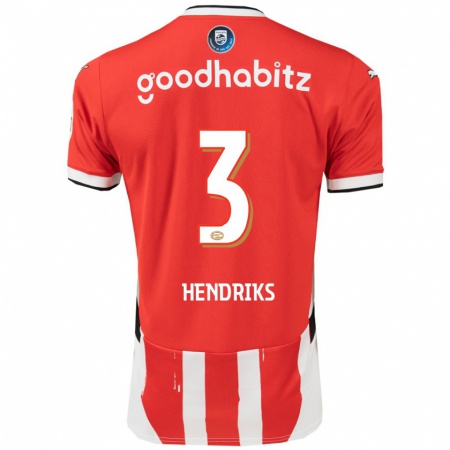 Kandiny Kinder Gwyneth Hendriks #3 Rot Weiß Heimtrikot Trikot 2024/25 T-Shirt