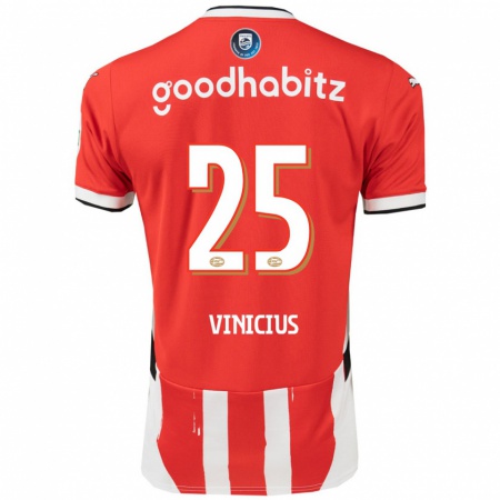 Kandiny Kinder Carlos Vinicius #25 Rot Weiß Heimtrikot Trikot 2024/25 T-Shirt