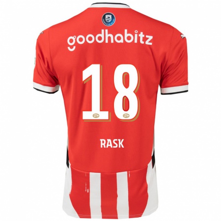 Kandiny Kinder Caroline Rask #18 Rot Weiß Heimtrikot Trikot 2024/25 T-Shirt