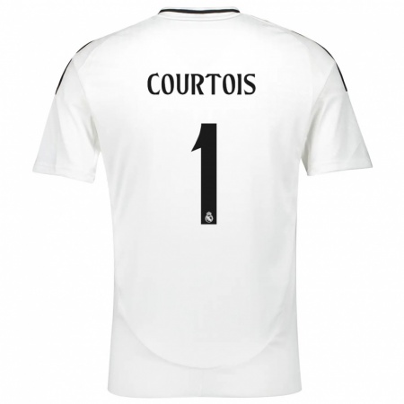 Kandiny Kinder Thibaut Courtois #1 Weiß Heimtrikot Trikot 2024/25 T-Shirt