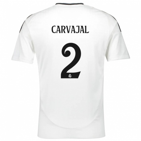 Kandiny Kinder Daniel Carvajal #2 Weiß Heimtrikot Trikot 2024/25 T-Shirt