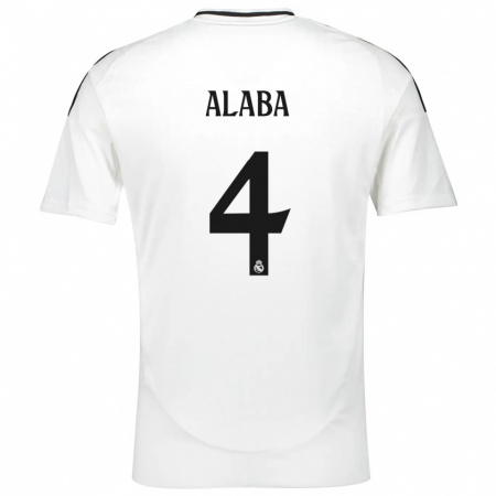 Kandiny Kinder David Alaba #4 Weiß Heimtrikot Trikot 2024/25 T-Shirt