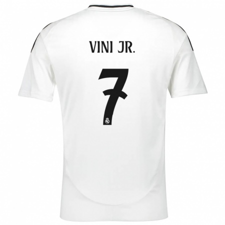 Kandiny Kinder Vinicius Junior #7 Weiß Heimtrikot Trikot 2024/25 T-Shirt