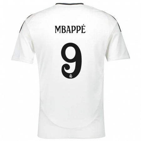 Kandiny Kinder Kylian Mbappé #9 Weiß Heimtrikot Trikot 2024/25 T-Shirt