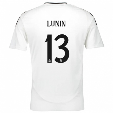 Kandiny Kinder Andriy Lunin #13 Weiß Heimtrikot Trikot 2024/25 T-Shirt