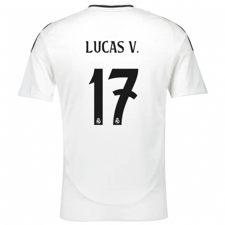 Kandiny Kinder Lucas Vázquez #17 Weiß Heimtrikot Trikot 2024/25 T-Shirt