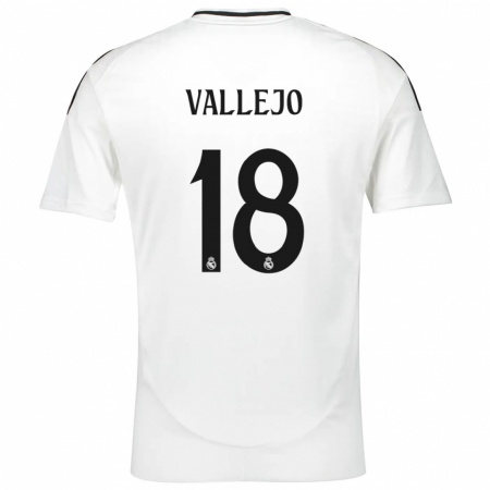 Kandiny Kinder Jesús Vallejo #18 Weiß Heimtrikot Trikot 2024/25 T-Shirt