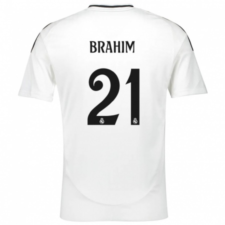 Kandiny Kinder Brahim Díaz #21 Weiß Heimtrikot Trikot 2024/25 T-Shirt