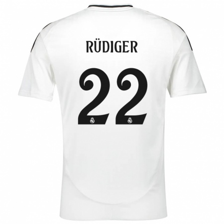 Kandiny Kinder Antonio Rüdiger #22 Weiß Heimtrikot Trikot 2024/25 T-Shirt