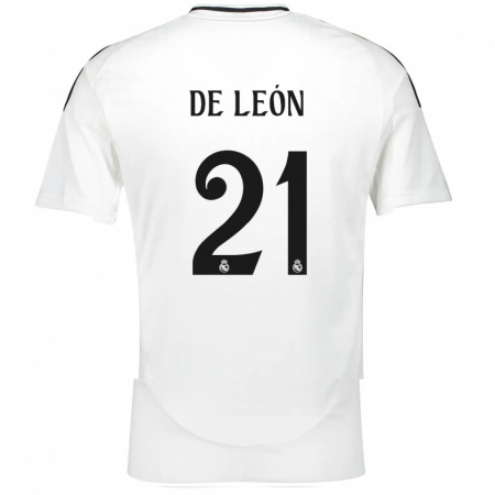 Kandiny Kinder Jeremy De León #21 Weiß Heimtrikot Trikot 2024/25 T-Shirt