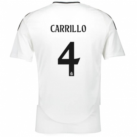 Kandiny Kinder Álvaro Carrillo #4 Weiß Heimtrikot Trikot 2024/25 T-Shirt