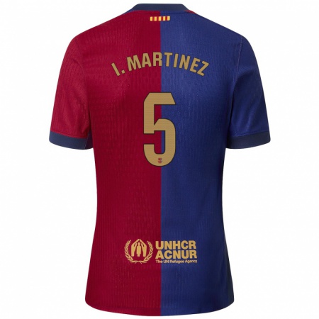 Kandiny Kinder Iñigo Martínez #5 Blau Rot Heimtrikot Trikot 2024/25 T-Shirt