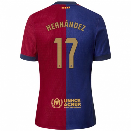 Kandiny Kinder Juan Hernández #17 Blau Rot Heimtrikot Trikot 2024/25 T-Shirt