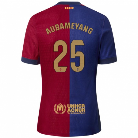 Kandiny Kinder Pierre Emerick Aubameyang #25 Blau Rot Heimtrikot Trikot 2024/25 T-Shirt