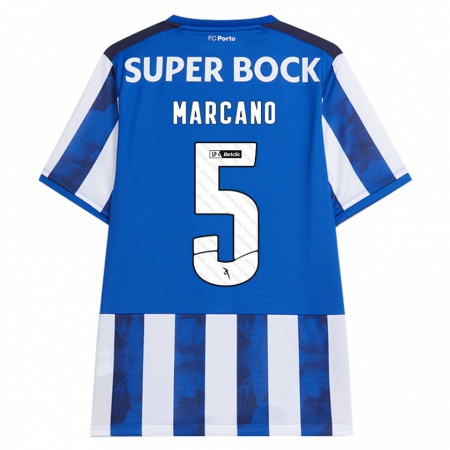 Kandiny Kinder Iván Marcano #5 Blau Weiß Heimtrikot Trikot 2024/25 T-Shirt