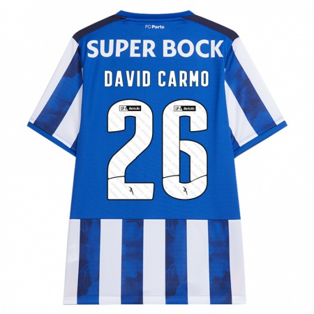 Kandiny Kinder David Carmo #26 Blau Weiß Heimtrikot Trikot 2024/25 T-Shirt