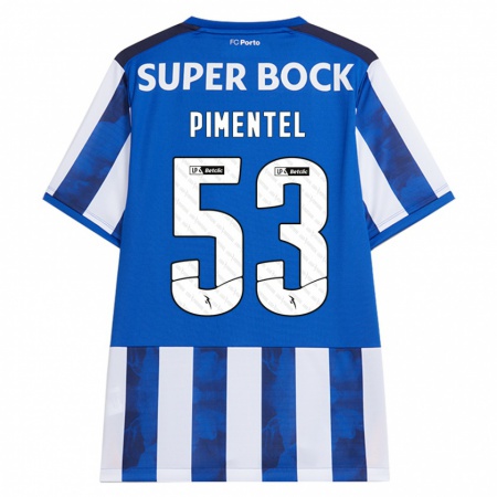 Kandiny Kinder Eric Pimentel #53 Blau Weiß Heimtrikot Trikot 2024/25 T-Shirt